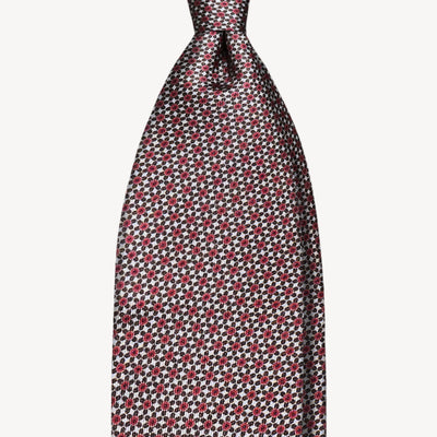 Floral self-tipped silk necktie – December bloom