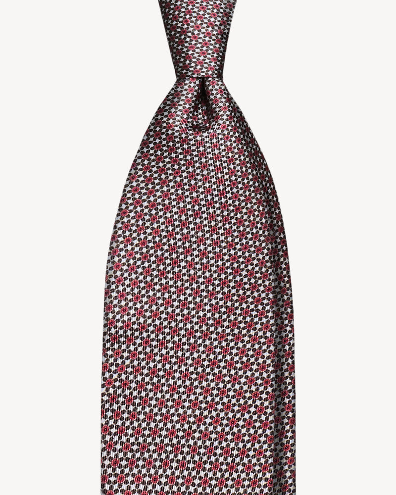 Floral self-tipped silk necktie – December bloom