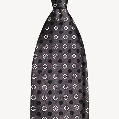 Floral self-tipped silk necktie – Evening blossom