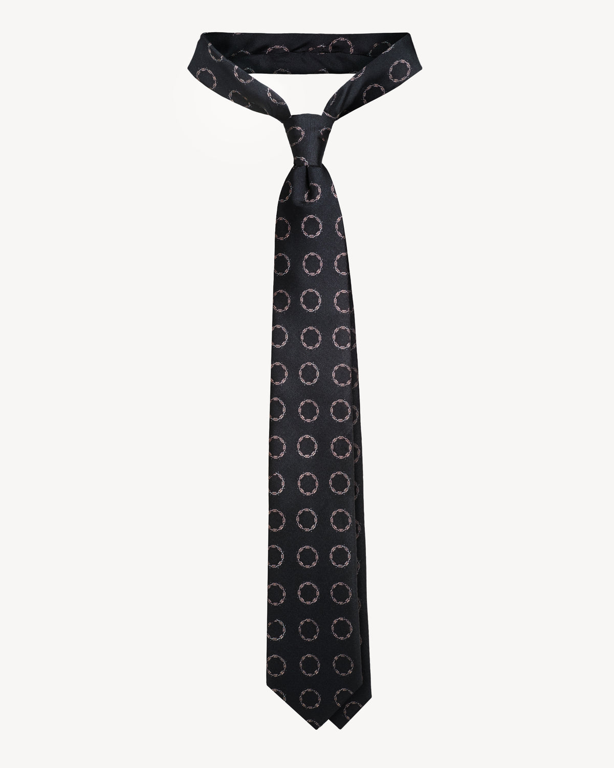 Medallion self-tipped silk necktie – Night in Paris