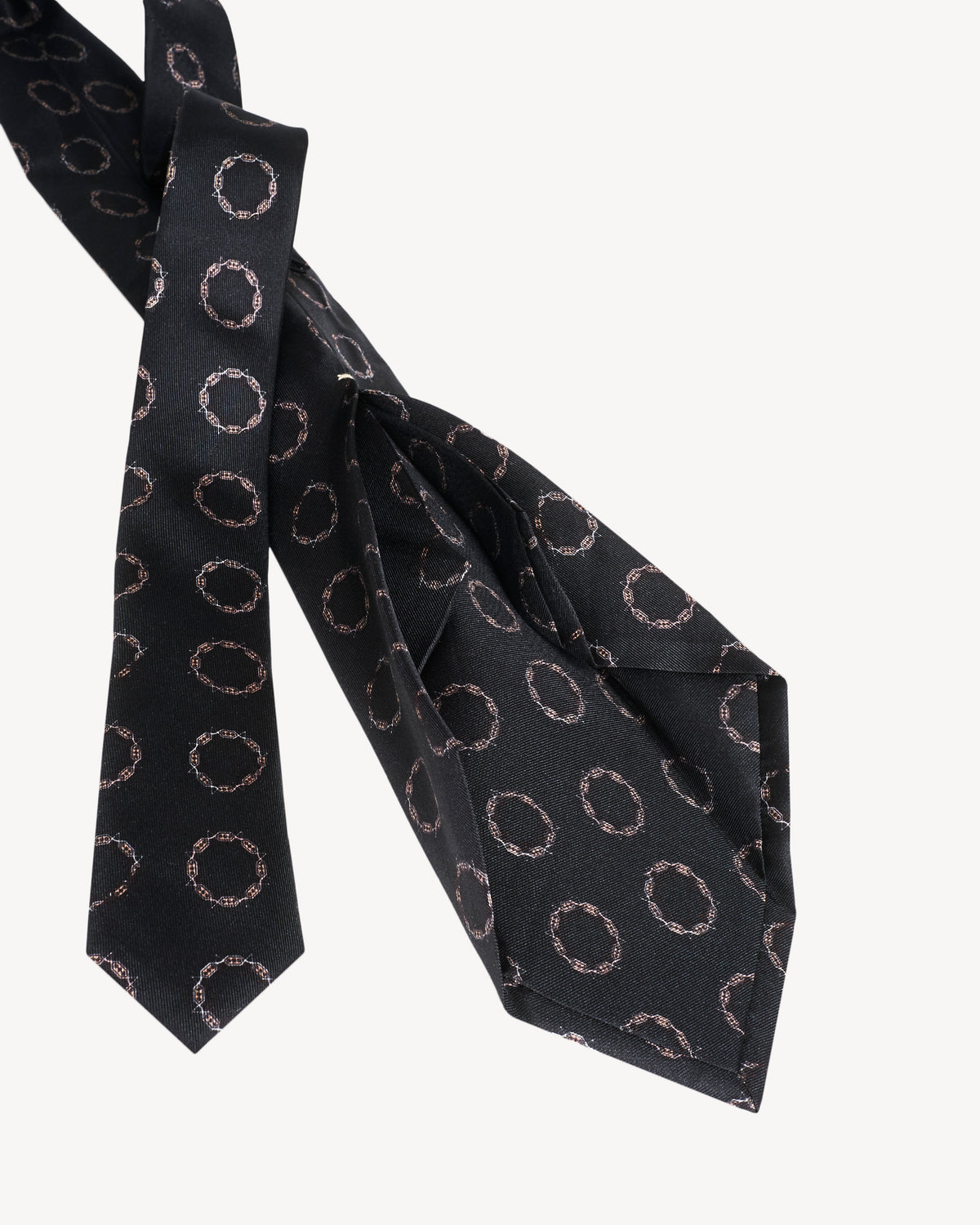 Medallion self-tipped silk necktie – Night in Paris