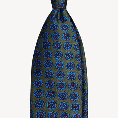 Medallion self-tipped silk necktie – Floral ornament