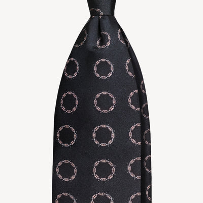 Medallion self-tipped silk necktie – Night in Paris